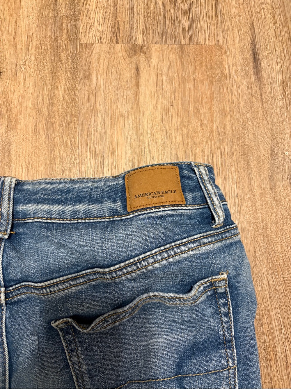 Women’s American Eagle Outfitters Distressed Denim Mini Skirt - Medium Wash - Picture 5 of 7